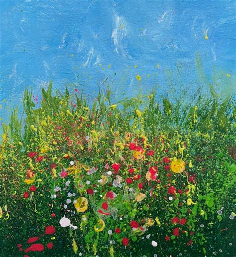 Seasons High Summer Wildflower Fields Mixed Media Painting By Teresa