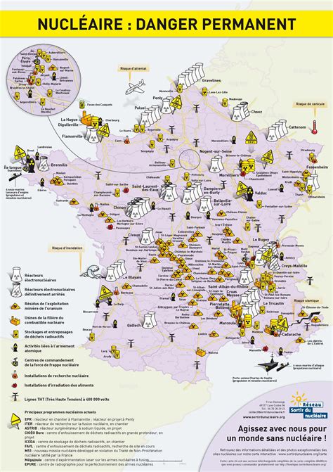 Carte de France Nucléaire danger permanent