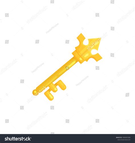 Antique Golden Old Key Vector Illustration Stock Vector Royalty Free