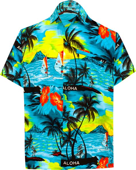 La Leela Hawaiian Shirt Mens Beach Aloha Camp Party Casual Holiday