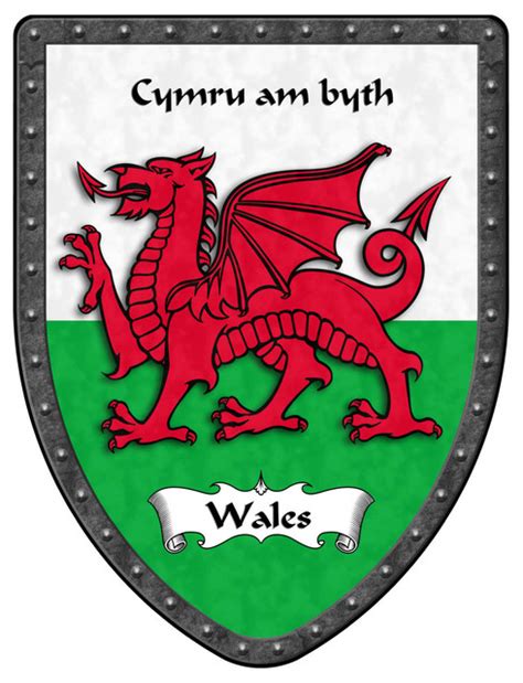 Wales Royal Coat of Arms Country Display Shield, Welsh - Traditional ...