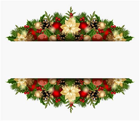 Christmas Flowers Png Border Christmas Background Design Transparent