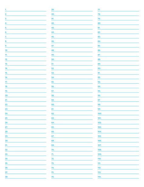 Printable Column Numbered Blue Lined Paper Narrow Ruled For Letter