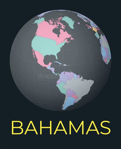 World Map Centered To Bahamas Stock Illustration Illustration Of