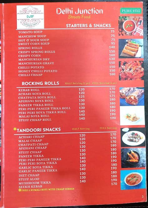 Menu At Delhi Junction Streets Food Delhi Shop No 4