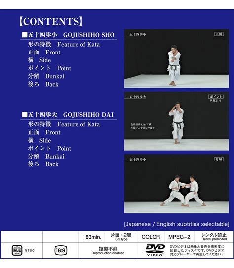 Dvd Kata Guide Movie For All Japan Karatedo Shotokan Tokui Kata 1 Vol2