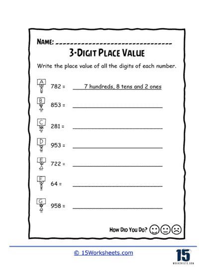 3-Digit Place Value Worksheets - 15 Worksheets.com