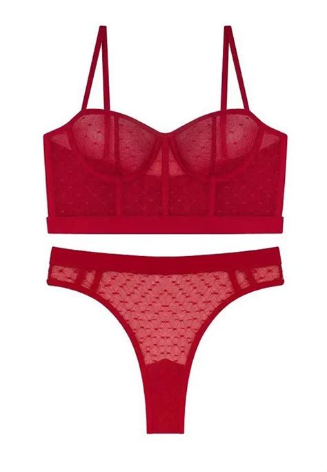 Buy LYCKA LMZ Lady Sexy Bra And Panty Lingerie Set Red Online ZALORA Philippines