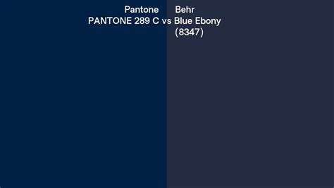 Pantone 289 C Vs Behr Blue Ebony 8347 Side By Side Comparison