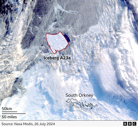 A23a: Colossal iceberg stuck spinning in ocean trap - BBC News