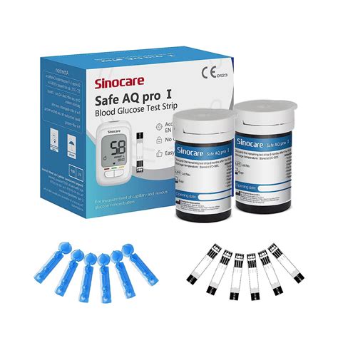 Sinocare Safe AQ Pro I Blood Glucose Meter Glucometer Kit Diabetes Tes