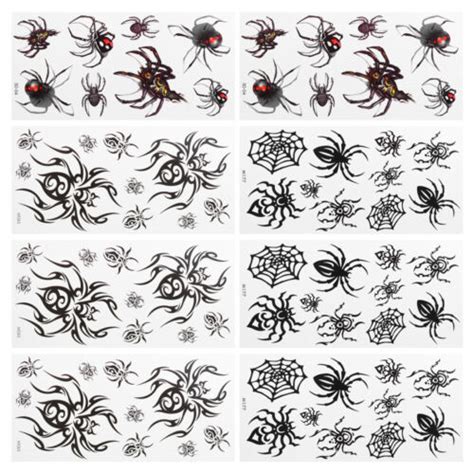 Sheets Tattoo Aufkleber Halloween Spinnennetz Halloween Gesicht