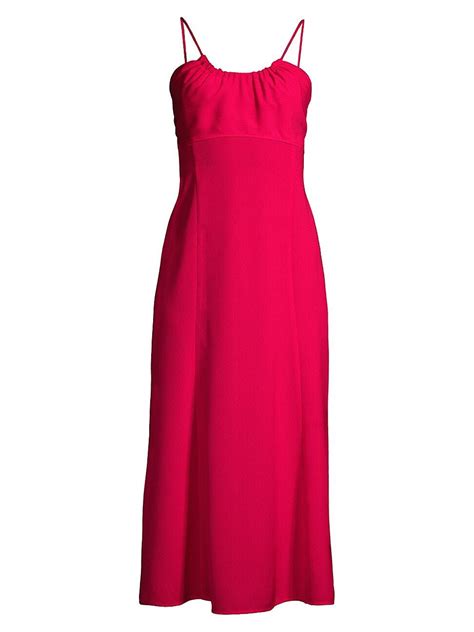 Emporio Armani Women S Scoopneck Crepe Midi Dress Strawberry Size