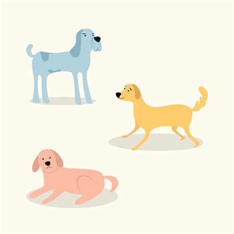 Ilustración vectorial premium de dibujos animados para perros Vector