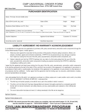 Fillable Online Thecmp CMP UNIVERSAL ORDER FORM Thecmp Fax Email