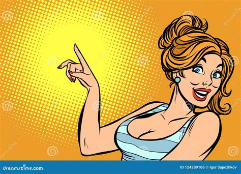 Woman Pointing Finger Stock Vector Illustration Of Modern 124289106