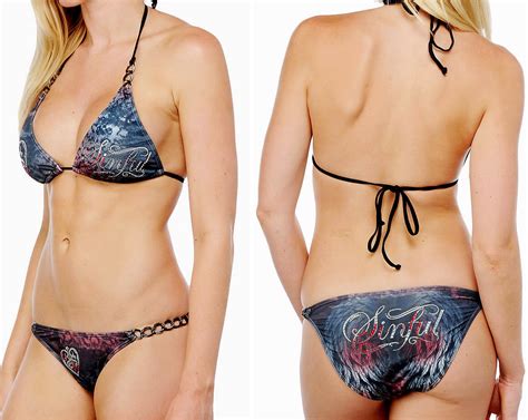 Sinful By Affliction Cedar Women S Swimwear Bikini Sm New Black