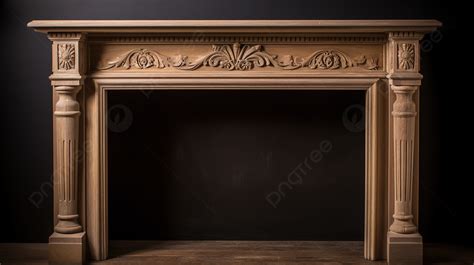 Fireplace With Ornate Carvings And A Black Background Picture Of