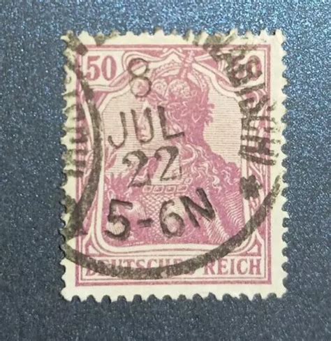 BRIEFMARKEN DEUTSCHES REICH 1920 Germania 50 Pfennig Gestempelt EUR 1