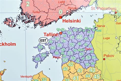 Europa Rodkowo Wschodnia Mapa Cienna Kody Pocztowe