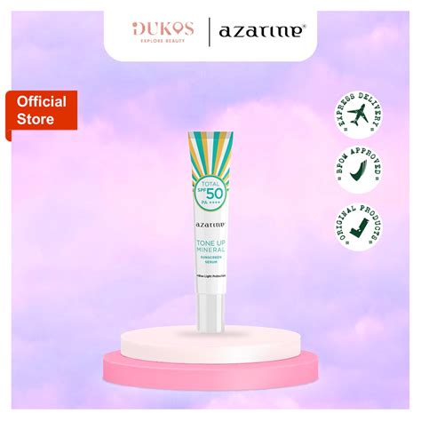 Jual AZARINE Tone Up Mineral Sunscreen Serum SPF50 PA 27ml BPOM