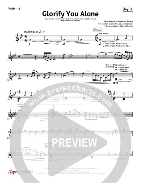 Glorify You Alone Violin Sheet Music Pdf Gateway Worship Praisecharts