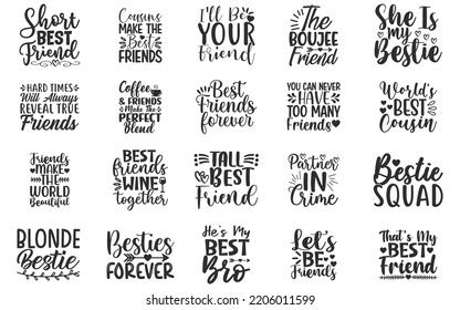 Best Friend Svg Bundle Quotes About Stock Vector Royalty Free