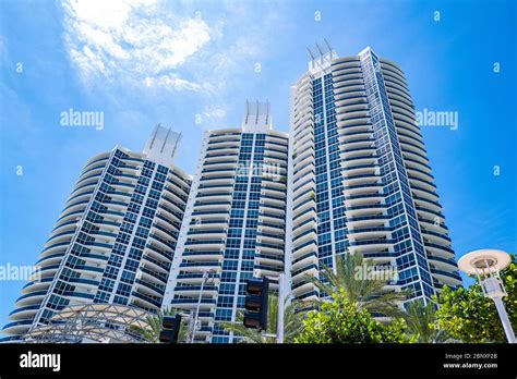 South Beach, Miami Beach. Florida. High buildings. Miami beach with ... 