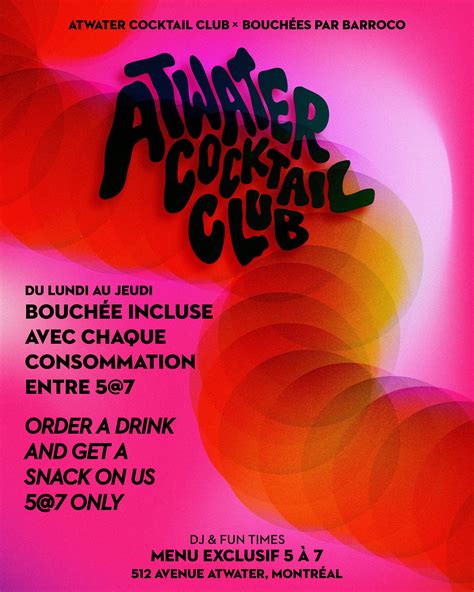 Menu — Atwater cocktail club