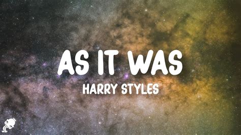 Harry Styles - As It Was (Lyrics) - YouTube