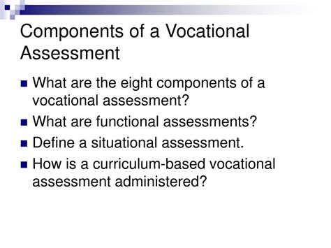 PPT - Chapter 5: Vocational Assessment PowerPoint Presentation, free ...