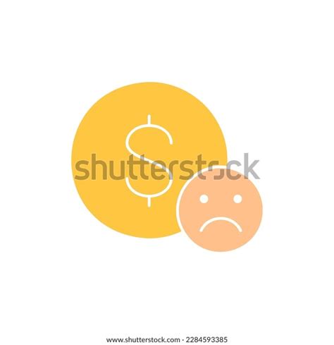 Coin Sad Face Bankruptcy Dislike Negative Stock Vector Royalty Free