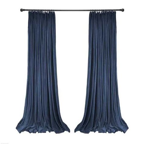 Pair Of Navy Blue Velvet Curtains Bedroom Velvet Curtains Etsy Velvet