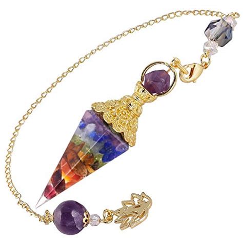 Nupuyai Chip Stones Orgone Crystal Pendulum For Dowsing Divination