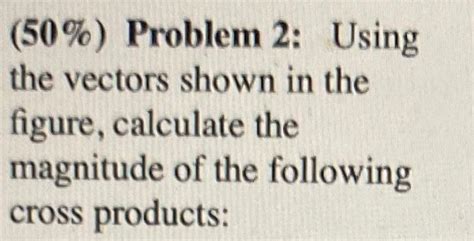 Solved (50\%) Problem 2: Using the vectors shown in the | Chegg.com 