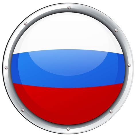 Bandeira da rússia em moldura redonda Vetor Grátis