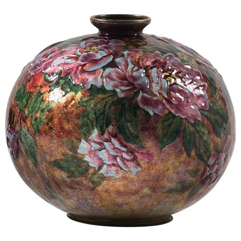 Camille Faure Enameled Copper Vase At Stdibs Camille Faure Vase