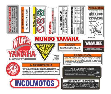 Calcomanias Yamaha Kit Advertencias Stickersvipremium