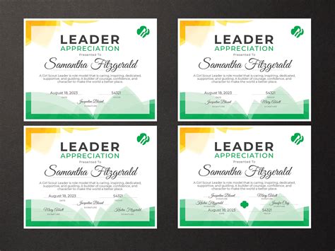 Girl Scout Leader Appreciation Certificate Printable Pdf Etsy