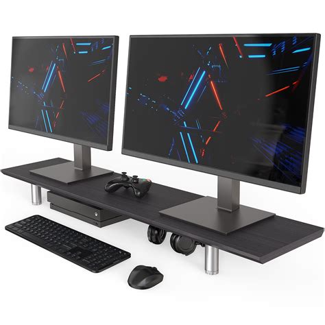 Fenge Dual Monitor Stand Riser, 39.4 Inch Height Adjustable Monitor Riser for Desk,Desk Shelf ...