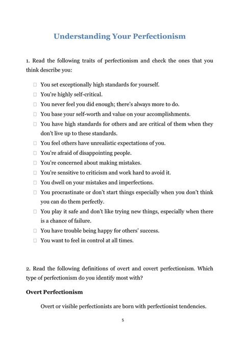 Overcome Perfectionism Procrastination Worksheets Payhip Writing