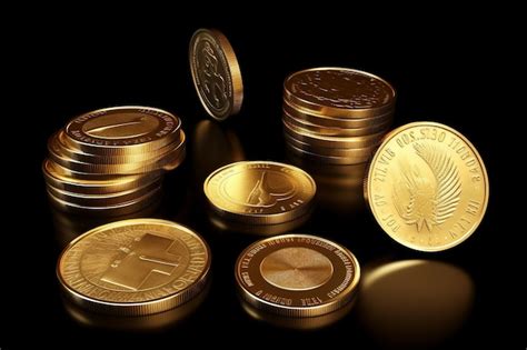 Premium AI Image A Stack Of Gold Coins With One Of Them Labeled