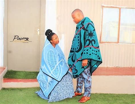 Clipkulture | Couple In Basotho Traditional Blanket For Wedding