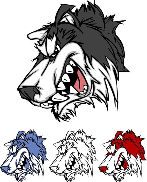 Husky Mascot Vector Logo stock vector. Illustration of husky - 16873670