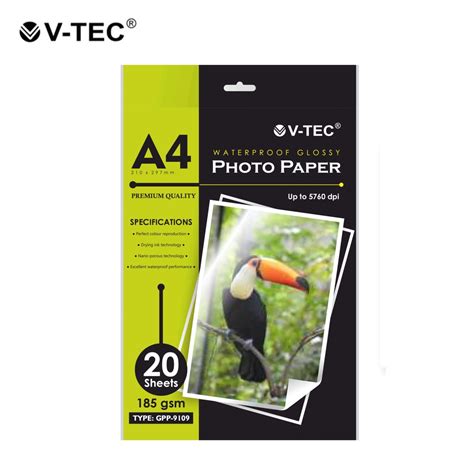 Jual Kertas Foto VTEC V TEC Photo Paper Glossy A4 185 Gsm 20 Sheets