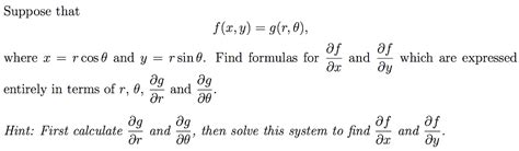 Solved Suppose That Fxy Gr 0 Where X Cos θ And