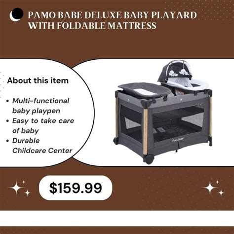 Pamo Babe Deluxe Baby Playard With Foldable Mattress Large Changing