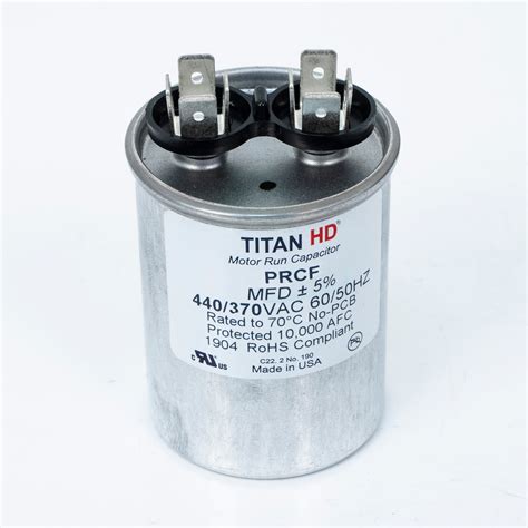 TITAN HD Run Capacitor 15 MFD 440 370 Volt Round Packard Online