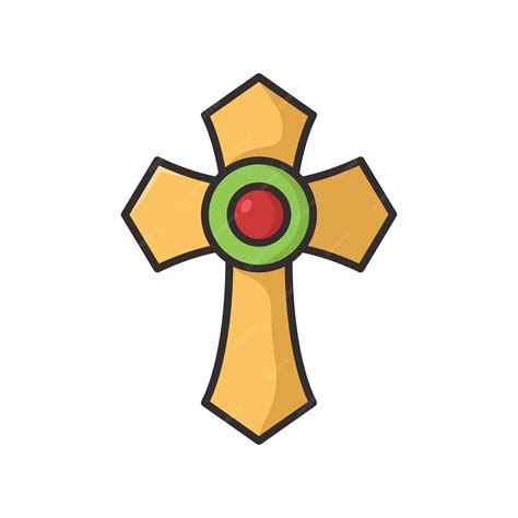 Plantilla De Diseño Vectorial De Icono De Cruz Cristiana Con Fondo