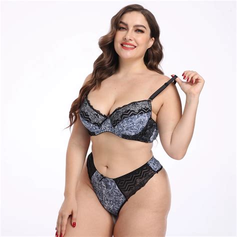 Plus Size High Waist Lingerie Set With Underwear For Women Lace Bra And Panty Set Panties And